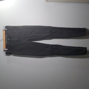 American Eagle jeans women's sz 6 black ripped holes knees super hi-rise jegging